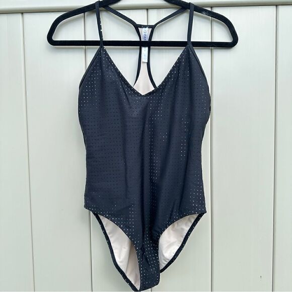 Fabletics Valentina black mesh one piece swimsuit Sz S - Picture 2 of 7